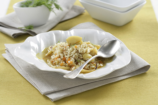 Guiso marinero de sepia y arroz integral con quinoa