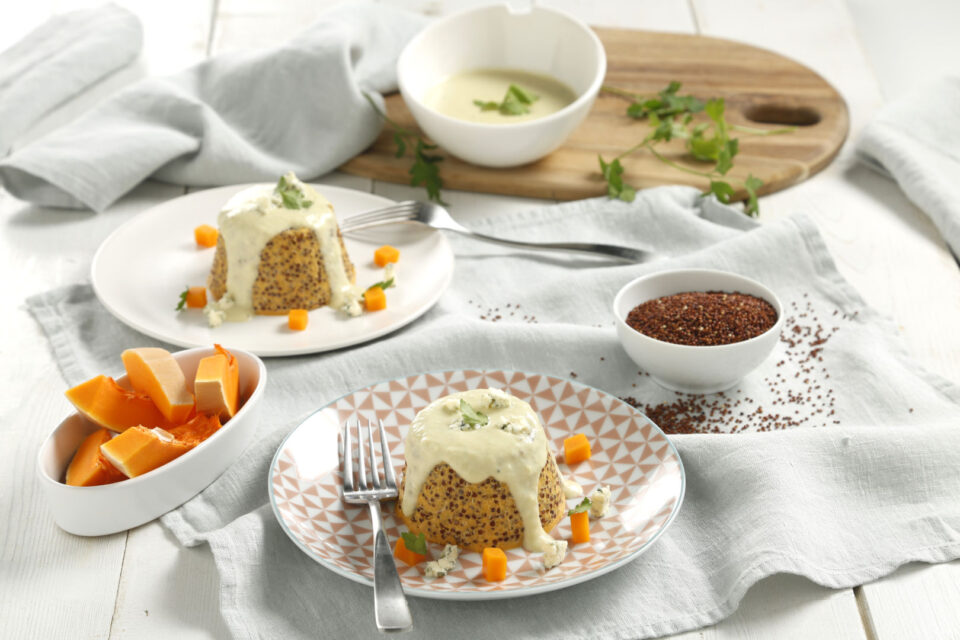 Pudding de verduras y quinoa roja