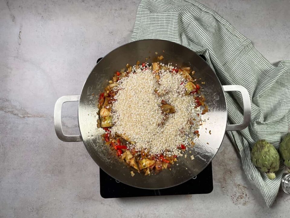 Añadir el arroz