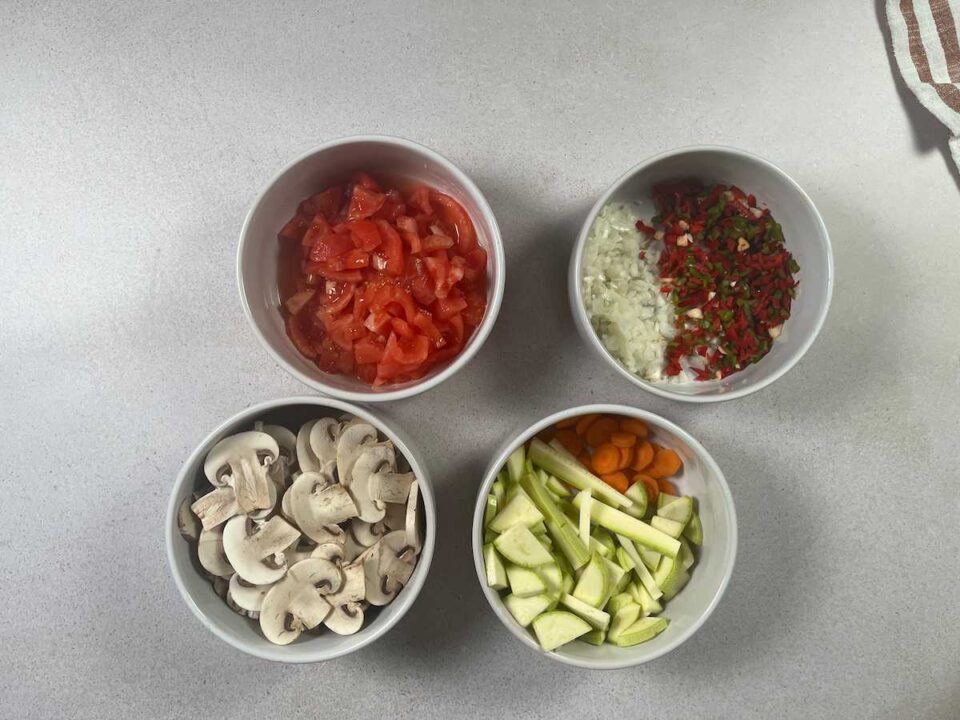 Cortar las verduras