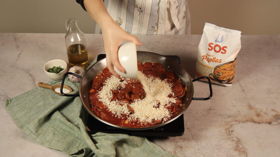 Añadir el arroz