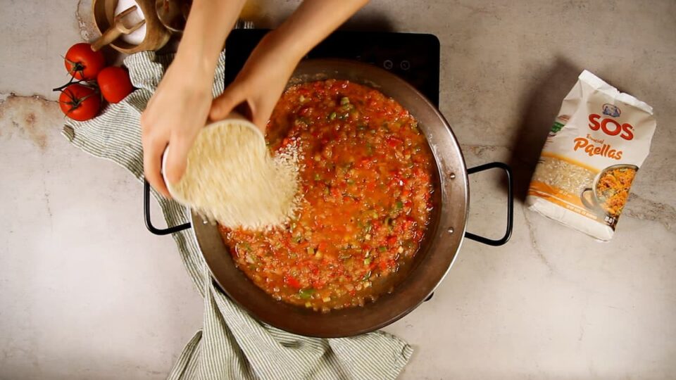 Agregar el arroz