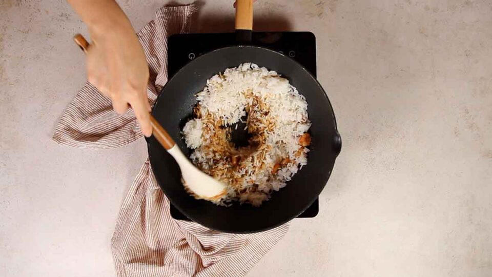 Agregar el arroz