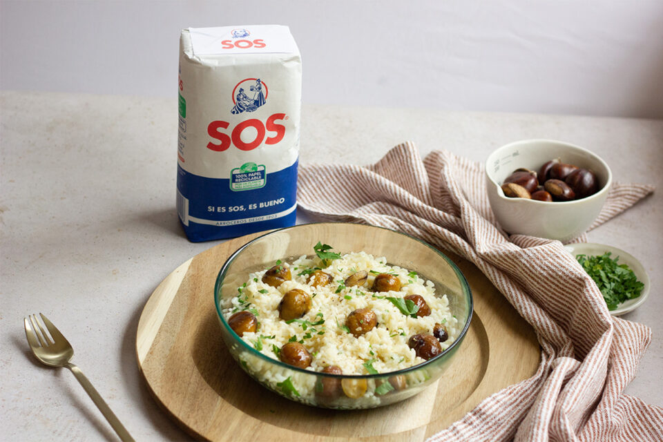 Receta exquisita de arroz con castañas