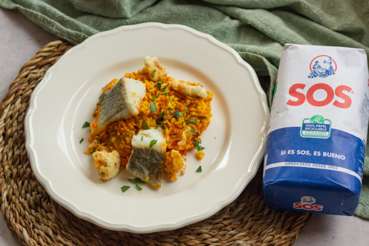 Arroz con bacalao y coliflor
