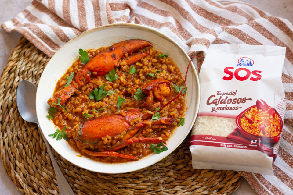 Arroz con bogavante meloso valenciano