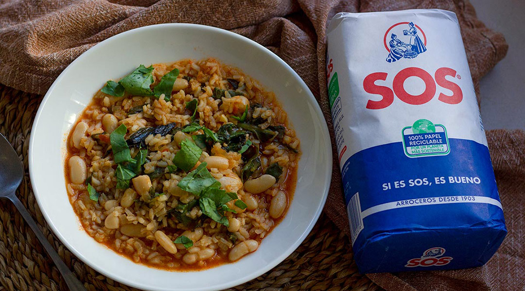 arroz con acelgas y alubias