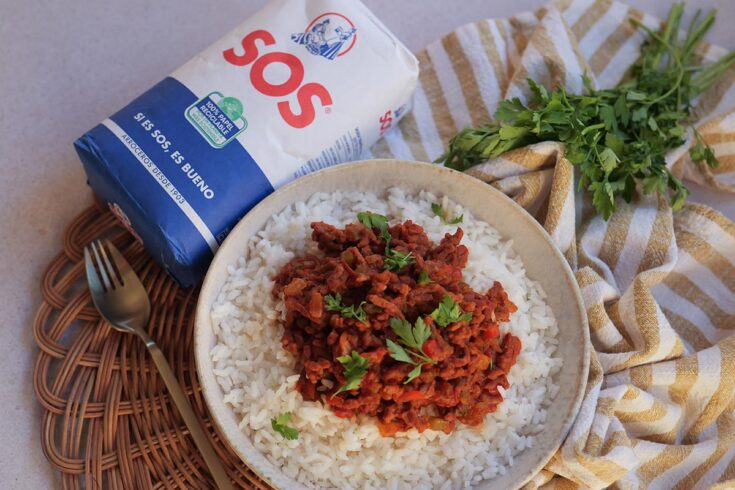 Arroz con carne picada