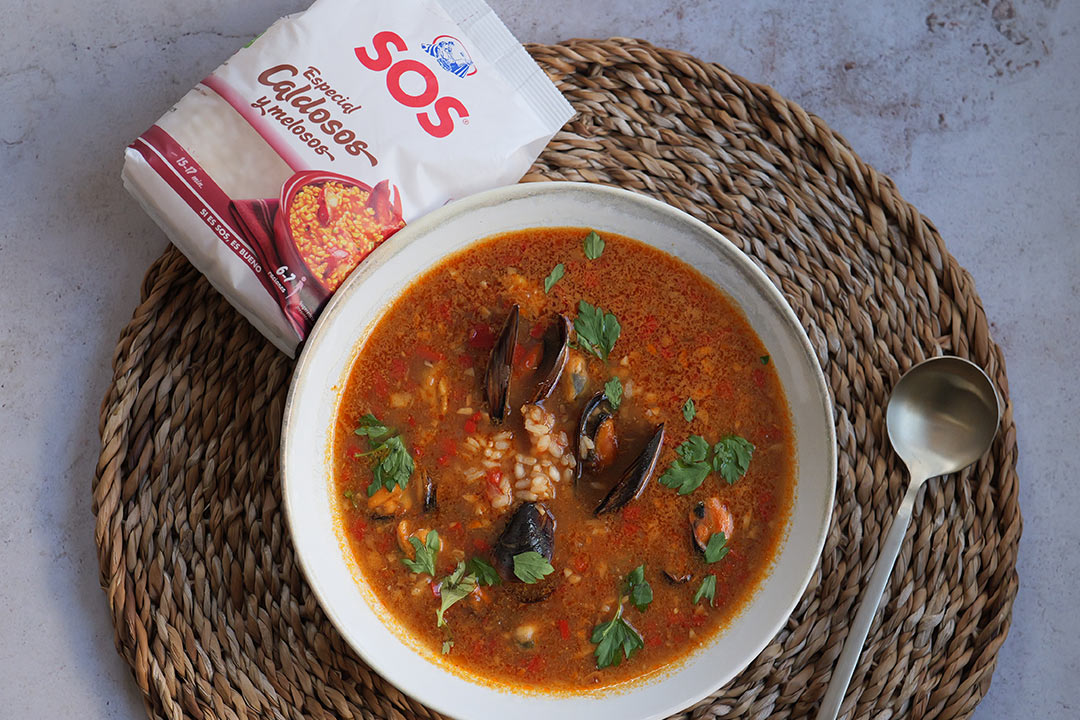 Arroz caldoso con mejillones