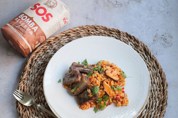 arroz con costillas y setas