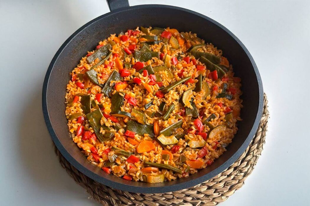 arroz integral de verduras
