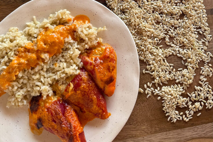 pimientos rellenos con arroz