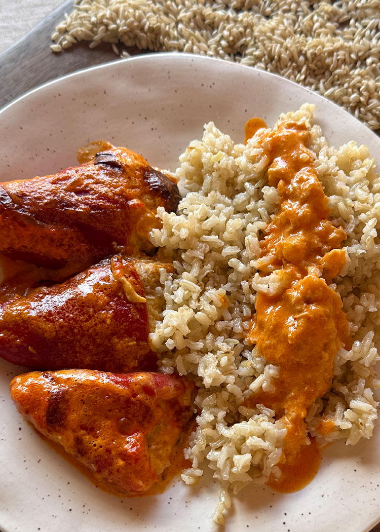 pimientos rellenos con arroz