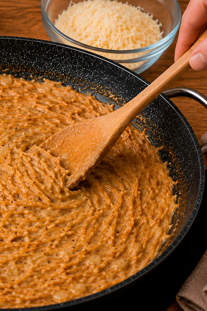 prepara la crema para fideuá tostada a la carbonara